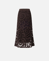Geometric crocheted midi skirt - | Pinko
