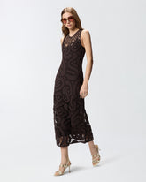 Abito midi senza maniche in crochet geometrico - | Pinko