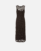 Abito midi senza maniche in crochet geometrico - | Pinko