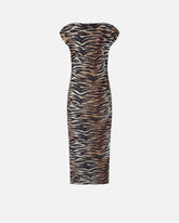 Abito midi a tubino con stampa animalier - Multicolor Nero-Beige | Pinko