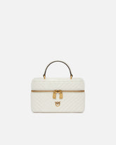 Small beauty case with shoulder strap in chevron nappa - | Pinko
