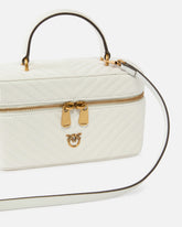Small beauty case with shoulder strap in chevron nappa - | Pinko