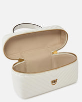 Small beauty case with shoulder strap in chevron nappa - | Pinko