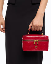 Small crossbody bag in glossy leather - | Pinko