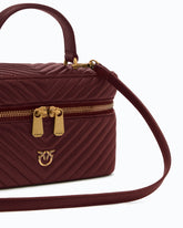 Small beauty case with shoulder strap chevron nappa - | Pinko