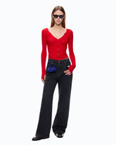 Jeans wide leg a doppio indosso - | Pinko