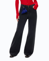 Jean wide leg à porter de deux façons - Noir | Pinko