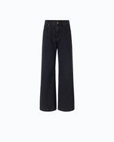 Jean wide leg à porter de deux façons - Noir | Pinko