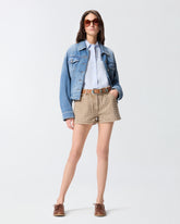 Denim jacket with belt - | Pinko
