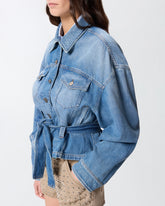 Jeansjacke mit Gürtel - | Pinko