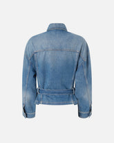 Giubbino in denim con cintura - Blu scuro | Pinko