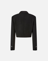 Giacca cropped con dettagli in satin - | Pinko