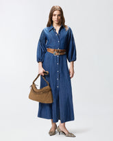 Long denim shirt dress - | Pinko