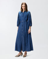 Abito chemisier lungo in denim - | Pinko