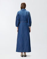 Abito chemisier lungo in denim - | Pinko