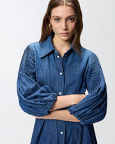 Abito chemisier lungo in denim - | Pinko