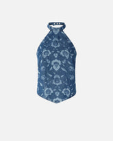 Top in denim floreale - | Pinko