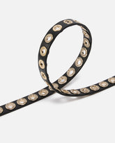 Cintura in pelle con occhielli gioiello 2 cm - | Pinko