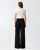 Denim jeans with lace side band - | Pinko