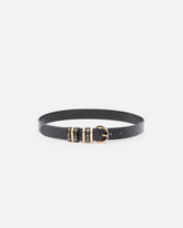 Cintura in pelle shiny con passanti in metallo 3 cm - | Pinko