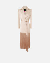 Trench in satin con frange - | Pinko