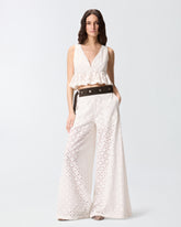 Pantaloni con motivo traforato - | Pinko