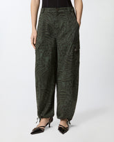 Pantaloni a palloncino con motivo animalier - Verde | Pinko