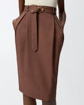 Gonna longuette aderente con cintura - | Pinko