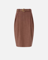 Jupe mi-longue ajustée avec ceinture - | Pinko