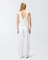 Crop top with ruffle and ties - | Pinko