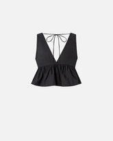 Crop top con volant e laccetti - | Pinko
