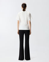 T-shirt con drappeggio e dettaglio dorato - | Pinko