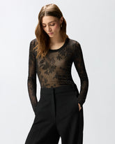 Maglia in pizzo floreale - | Pinko