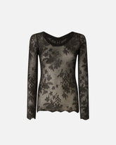 Maglia in pizzo floreale - | Pinko