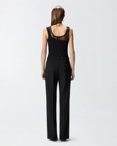 Top canotta con pizzo logo Love Birds - Nero | Pinko