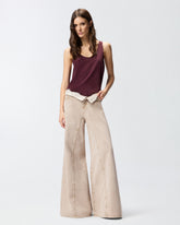 Jean marron avec dentelle à la taille - | Pinko