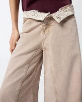 Jean marron avec dentelle à la taille - | Pinko