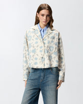 Camicia boxy leggera con stampa a fiori - | Pinko