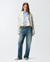 Camicia boxy leggera con stampa a fiori - | Pinko