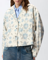 Camicia boxy leggera con stampa a fiori - | Pinko