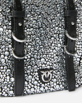 Borsa a tracolla piccola Cubic Bag full strass - | Pinko
