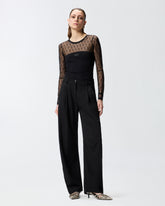 Maglia in jersey con pizzo logo Love Birds - | Pinko