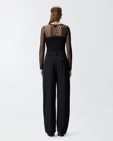 Jersey sweater with Love Birds logo lace - Black | Pinko