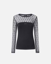 Maglia in jersey con pizzo logo Love Birds - | Pinko