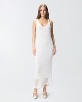 Abito midi effetto crochet con paillettes - | Pinko