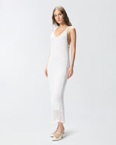 Abito midi effetto crochet con paillettes - | Pinko