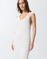 Abito midi effetto crochet con paillettes - | Pinko
