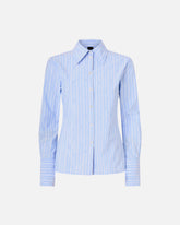 Chemise en coton à rayures et logo - | Pinko