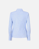 Chemise en coton à rayures et logo - | Pinko