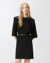 Abito corto con spalle strutturate e catena - | Pinko